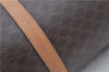 Authentic CELINE Macadam Blason Shoulder Hand Bag Leather Brown Beige J9411