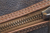 Authentic CELINE Macadam Blason Shoulder Hand Bag Leather Brown Beige J9411