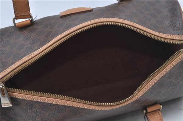 Authentic CELINE Macadam Blason Shoulder Hand Bag Leather Brown Beige J9411