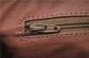 Authentic CELINE Macadam Blason Shoulder Hand Bag Leather Brown Beige J9411
