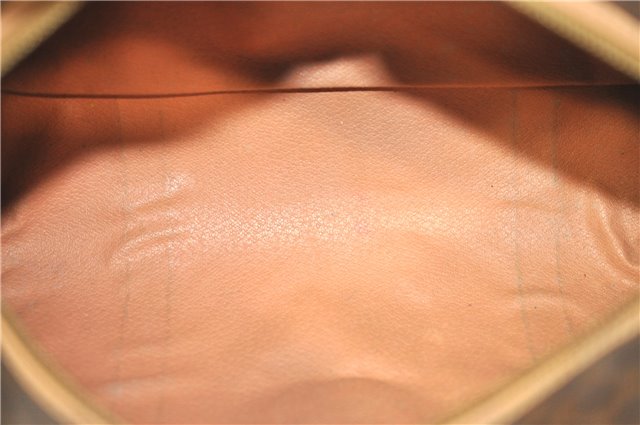 Authentic CELINE Macadam Blason Shoulder Hand Bag Leather Brown Beige J9411