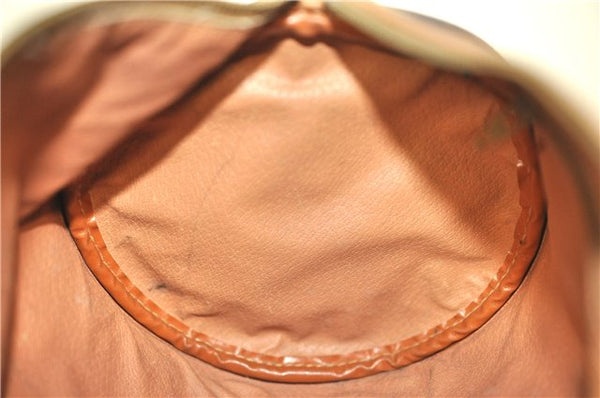 Authentic CELINE Macadam Blason Shoulder Hand Bag Leather Brown Beige J9411