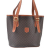 Authentic CELINE Macadam Blason Shoulder Tote Bag Purse PVC Leather Brown J9424