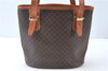 Authentic CELINE Macadam Blason Shoulder Tote Bag Purse PVC Leather Brown J9424