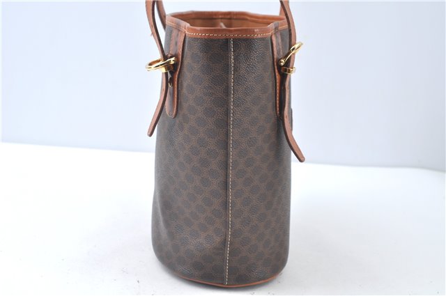 Authentic CELINE Macadam Blason Shoulder Tote Bag Purse PVC Leather Brown J9424
