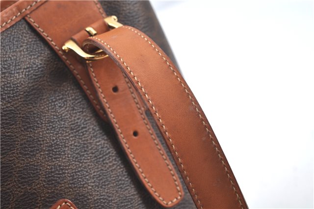 Authentic CELINE Macadam Blason Shoulder Tote Bag Purse PVC Leather Brown J9424