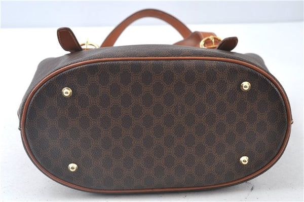 Authentic CELINE Macadam Blason Shoulder Tote Bag Purse PVC Leather Brown J9424