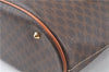 Authentic CELINE Macadam Blason Shoulder Tote Bag Purse PVC Leather Brown J9424