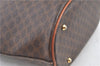 Authentic CELINE Macadam Blason Shoulder Tote Bag Purse PVC Leather Brown J9424