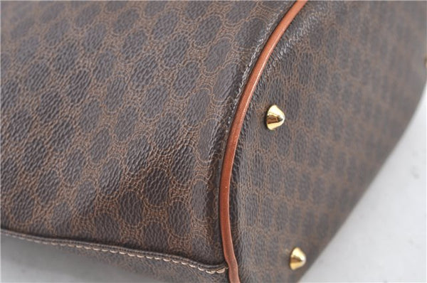 Authentic CELINE Macadam Blason Shoulder Tote Bag Purse PVC Leather Brown J9424