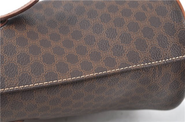 Authentic CELINE Macadam Blason Shoulder Tote Bag Purse PVC Leather Brown J9424