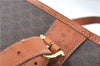 Authentic CELINE Macadam Blason Shoulder Tote Bag Purse PVC Leather Brown J9424