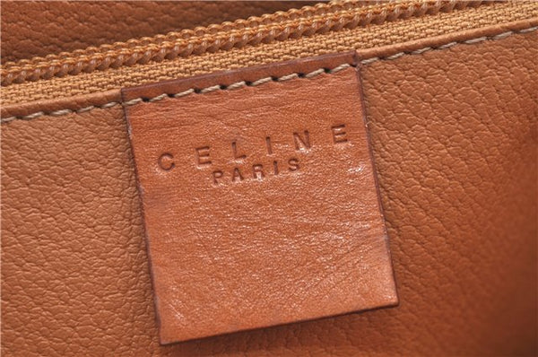 Authentic CELINE Macadam Blason Shoulder Tote Bag Purse PVC Leather Brown J9424