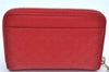 Authentic GUCCI Micro Guccissima Lovely Heart Leather Coin Case 268750 Red J9425