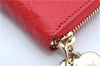 Authentic GUCCI Micro Guccissima Lovely Heart Leather Coin Case 268750 Red J9425