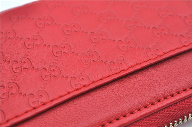 Authentic GUCCI Micro Guccissima Lovely Heart Leather Coin Case 268750 Red J9425