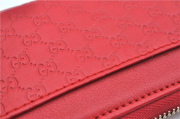 Authentic GUCCI Micro Guccissima Lovely Heart Leather Coin Case 268750 Red J9425