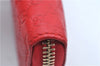 Authentic GUCCI Micro Guccissima Lovely Heart Leather Coin Case 268750 Red J9425
