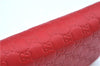 Authentic GUCCI Micro Guccissima Lovely Heart Leather Coin Case 268750 Red J9425