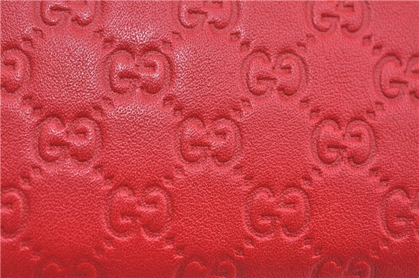 Authentic GUCCI Micro Guccissima Lovely Heart Leather Coin Case 268750 Red J9425