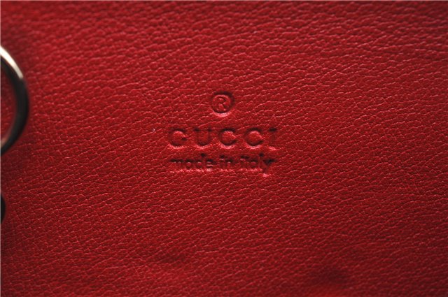 Authentic GUCCI Micro Guccissima Lovely Heart Leather Coin Case 268750 Red J9425