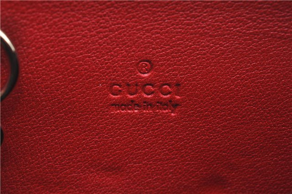Authentic GUCCI Micro Guccissima Lovely Heart Leather Coin Case 268750 Red J9425