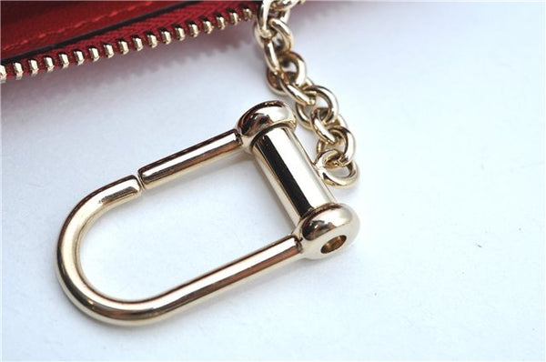 Authentic GUCCI Micro Guccissima Lovely Heart Leather Coin Case 268750 Red J9425