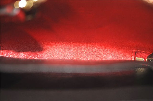 Authentic GUCCI Micro Guccissima Lovely Heart Leather Coin Case 268750 Red J9425