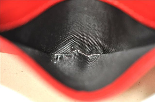 Authentic GUCCI Micro Guccissima Lovely Heart Leather Coin Case 268750 Red J9425