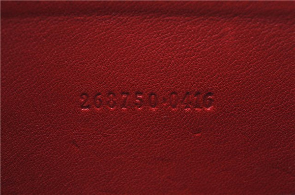 Authentic GUCCI Micro Guccissima Lovely Heart Leather Coin Case 268750 Red J9425