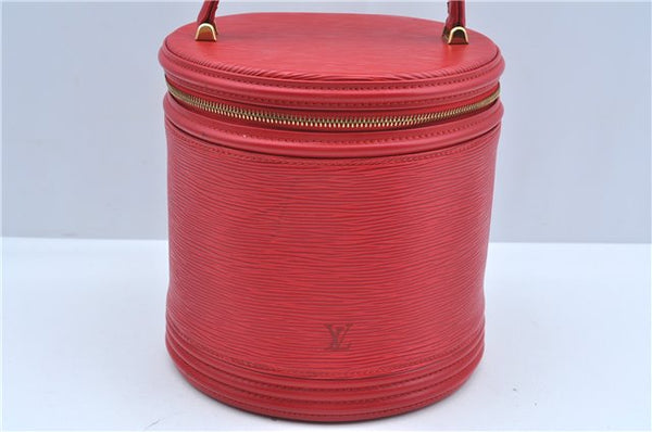 Authentic Louis Vuitton Epi Cannes Red Cosmetic Hand Bag Purse M48037 LV J9432