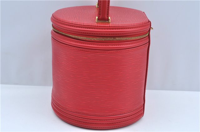 Authentic Louis Vuitton Epi Cannes Red Cosmetic Hand Bag Purse M48037 LV J9432
