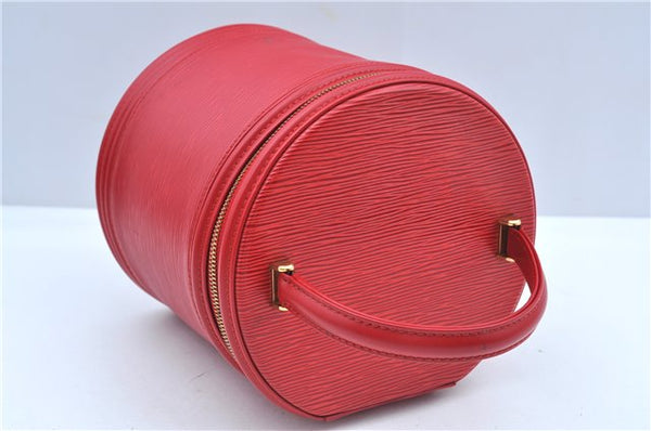 Authentic Louis Vuitton Epi Cannes Red Cosmetic Hand Bag Purse M48037 LV J9432