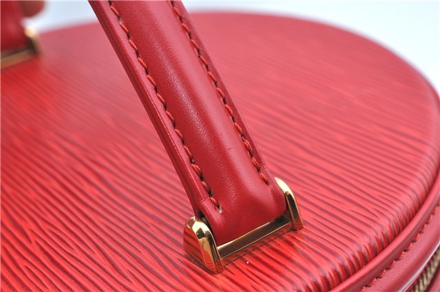 Authentic Louis Vuitton Epi Cannes Red Cosmetic Hand Bag Purse M48037 LV J9432