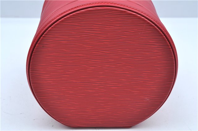 Authentic Louis Vuitton Epi Cannes Red Cosmetic Hand Bag Purse M48037 LV J9432