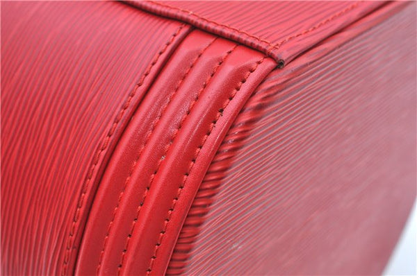 Authentic Louis Vuitton Epi Cannes Red Cosmetic Hand Bag Purse M48037 LV J9432