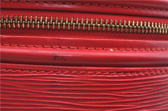 Authentic Louis Vuitton Epi Cannes Red Cosmetic Hand Bag Purse M48037 LV J9432