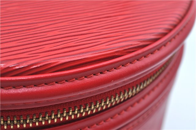 Authentic Louis Vuitton Epi Cannes Red Cosmetic Hand Bag Purse M48037 LV J9432