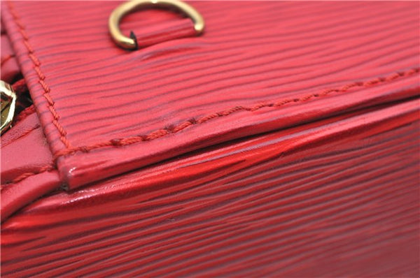 Authentic Louis Vuitton Epi Cannes Red Cosmetic Hand Bag Purse M48037 LV J9432