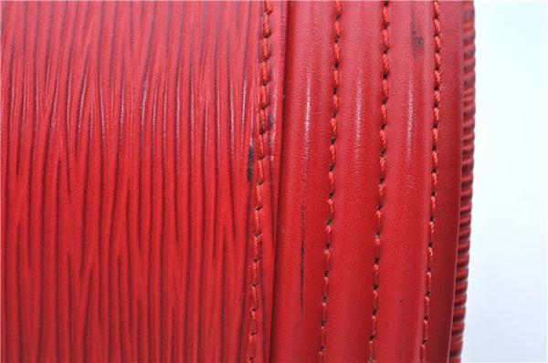 Authentic Louis Vuitton Epi Cannes Red Cosmetic Hand Bag Purse M48037 LV J9432
