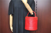 Authentic Louis Vuitton Epi Cannes Red Cosmetic Hand Bag Purse M48037 LV J9432