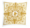 Authentic HERMES Pleats Scarf "LES TUILERIES" Silk White Gold Box J9509