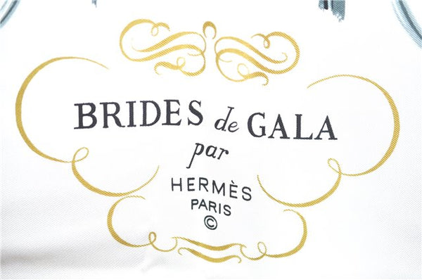 Authentic HERMES Carre 90 Scarf "BRIDES de GALA par" Silk Red White J9510