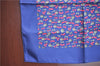Auth HERMES Petit Carre 40 Scarf Handkerchief Cherry Pattern Silk Navy J9518