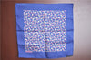 Auth HERMES Petit Carre 40 Scarf Handkerchief Cherry Pattern Silk Navy J9518