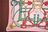 Authentic HERMES Pleats Scarf "Grand Manege" Silk Pink J9519