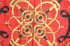 Authentic HERMES Carre 90 Scarf "EPERON D'OR" Silk Red J9521