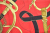 Authentic HERMES Carre 90 Scarf "EPERON D'OR" Silk Red J9521