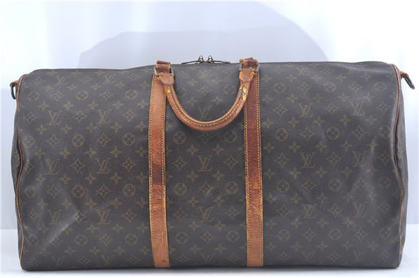 Authentic Louis Vuitton Monogram Keepall Bandouliere 60 M41412 Boston Bag J9522