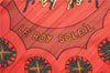 Authentic HERMES Pleats Scarf "LE ROY SOLEIL" Silk Brown J9525